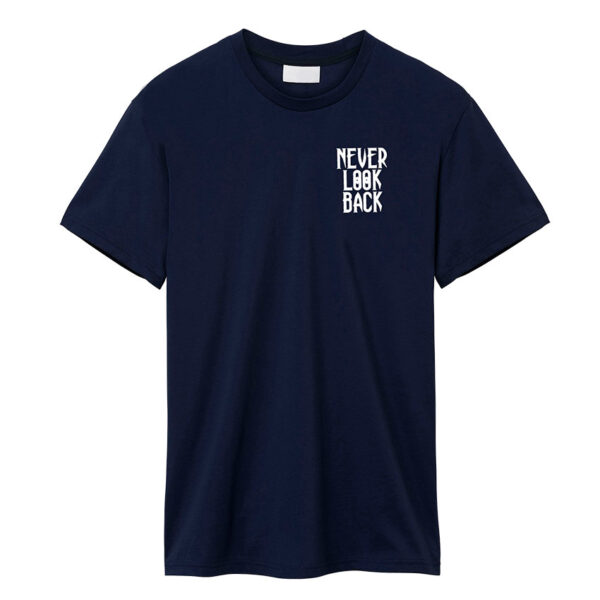 NEVER LOOK BACK NAVY Playera Never Look Back Quotes Collection